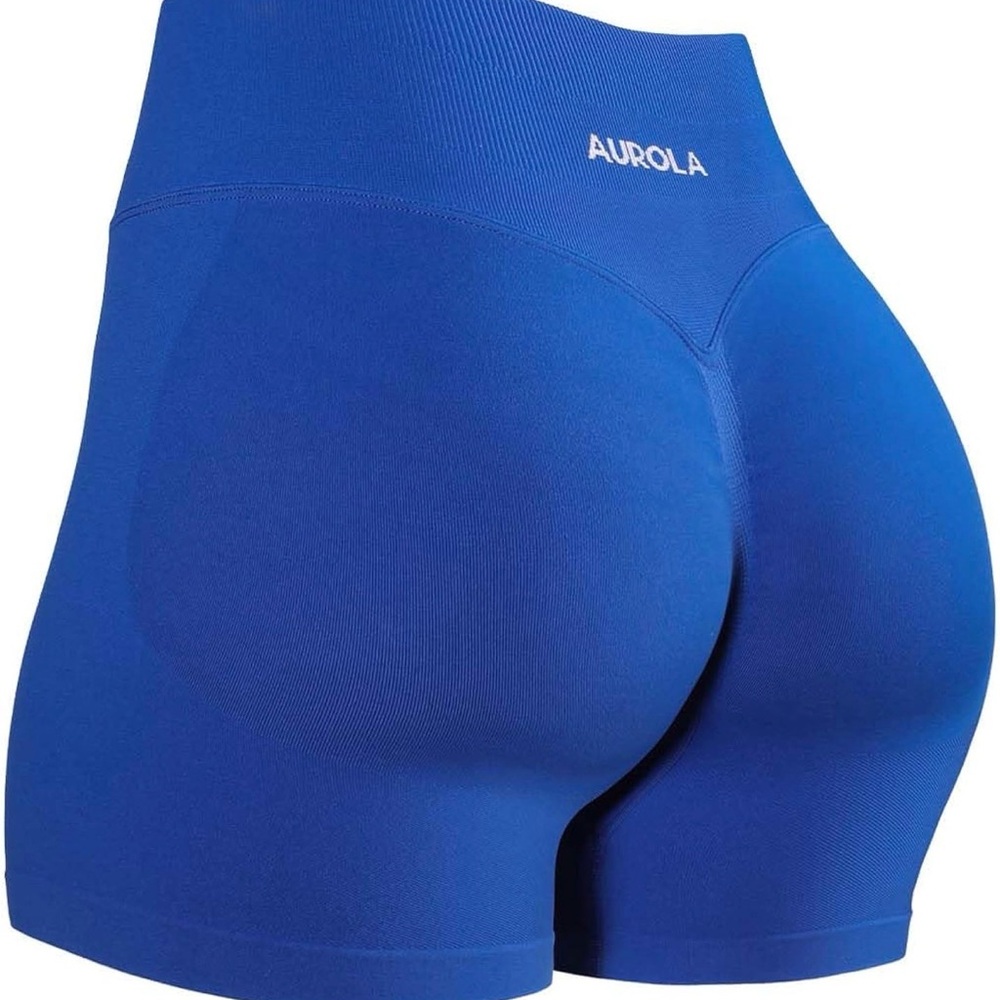 Aurola High-Waist Sculpting Fitness Shorts in Royal Blue